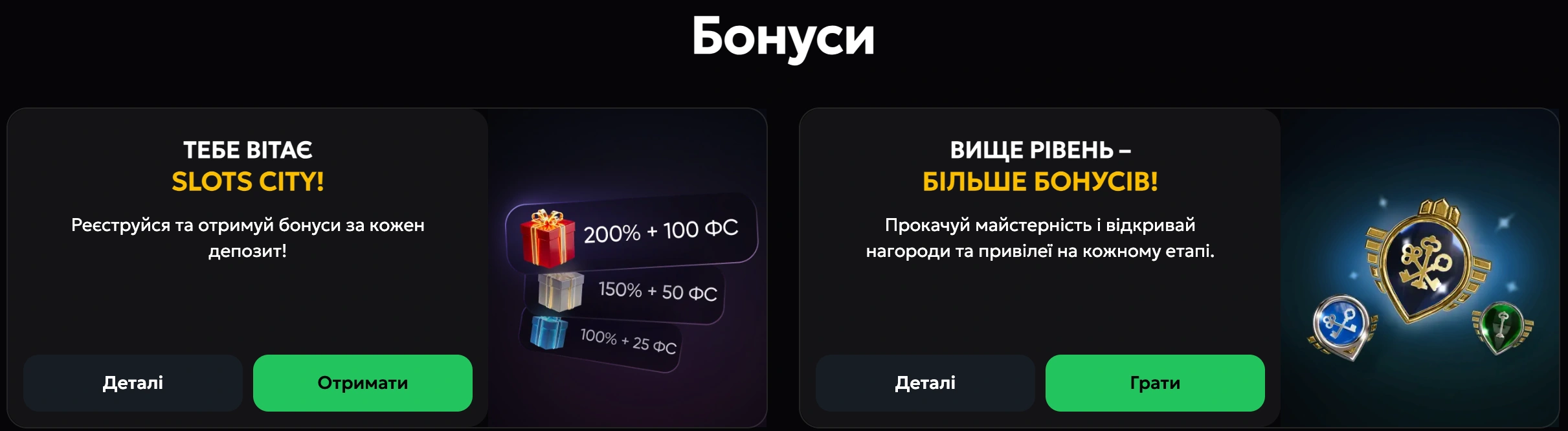 бонуси у слот сіті